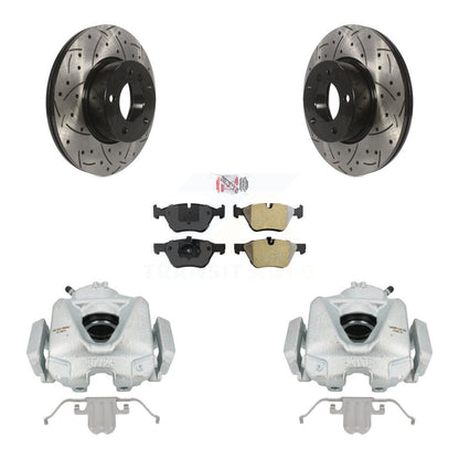 Kit de plaquettes semi-métalliques de rotors de fente de foret d'étrier enduit de frein avant pour BMW 328x