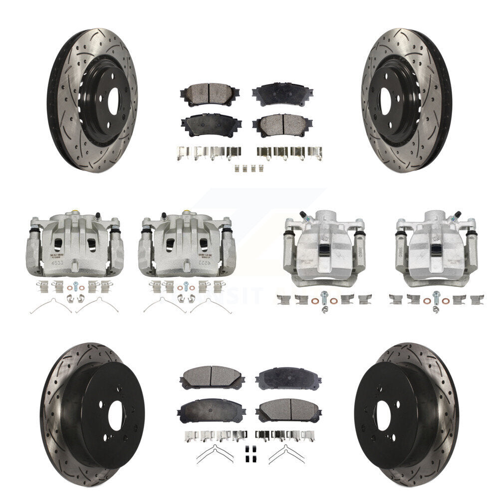 Kit de plaquettes en céramique pour étrier de frein avant et arrière, Rotor à fente (10 pièces) pour Lexus RX35