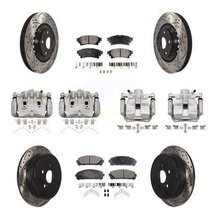Kit de plaquettes en céramique pour étrier de frein avant et arrière, Rotor à fente (10 pièces) pour Lexus RX35