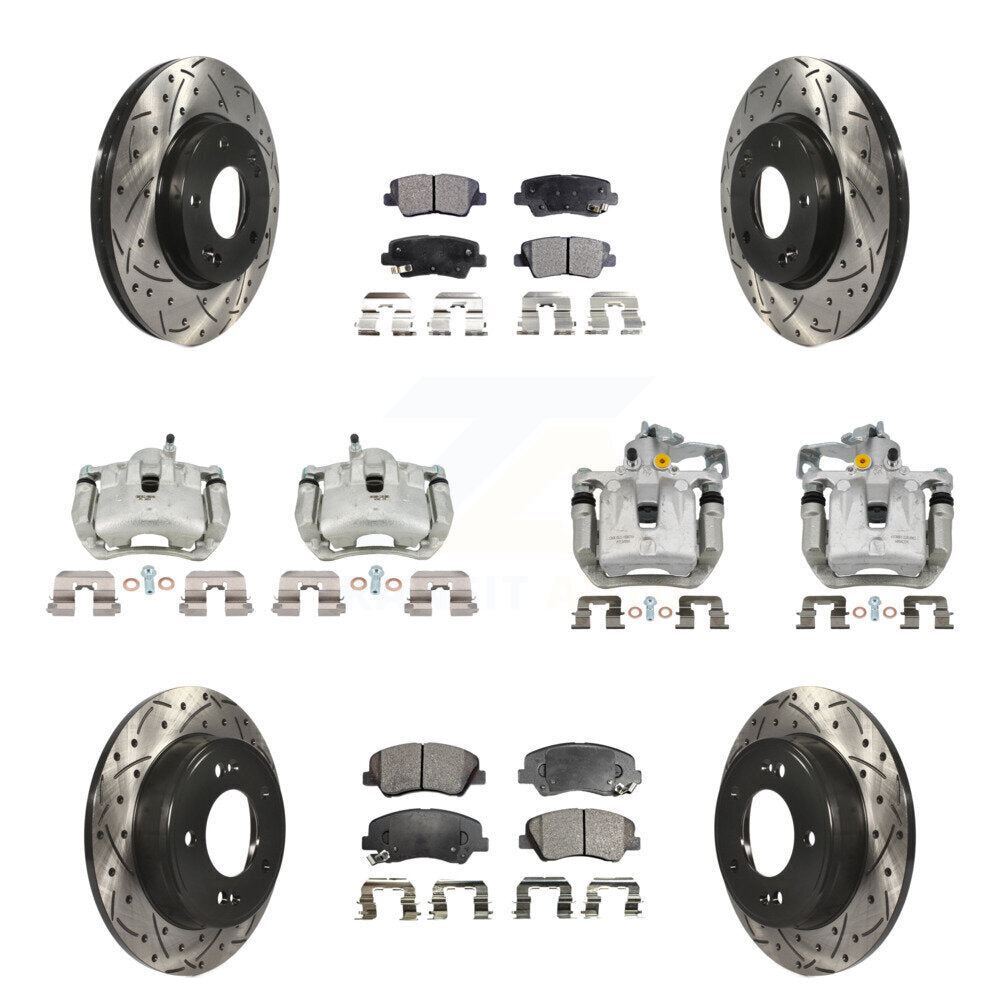 Kit de plaquettes semi-métalliques à rotor fendu pour étrier de frein avant et arrière (10 pièces) pour G