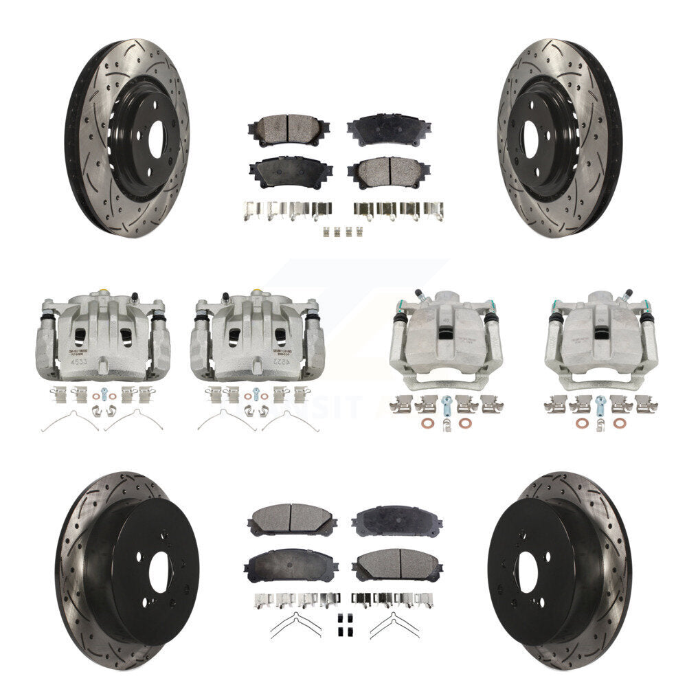 Kit de plaquettes en céramique pour étrier de frein avant et arrière, Rotor à fente (10 pièces) pour Lexus RX35