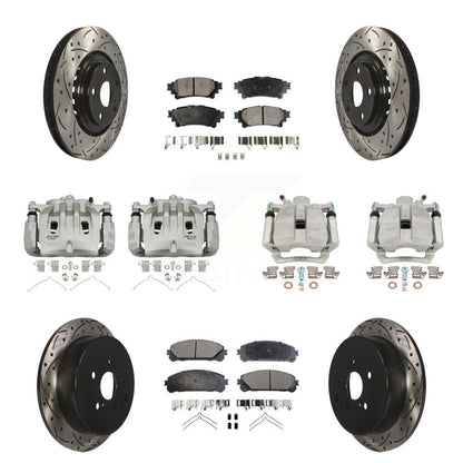 Kit de plaquettes en céramique pour étrier de frein avant et arrière, Rotor à fente (10 pièces) pour Lexus RX35