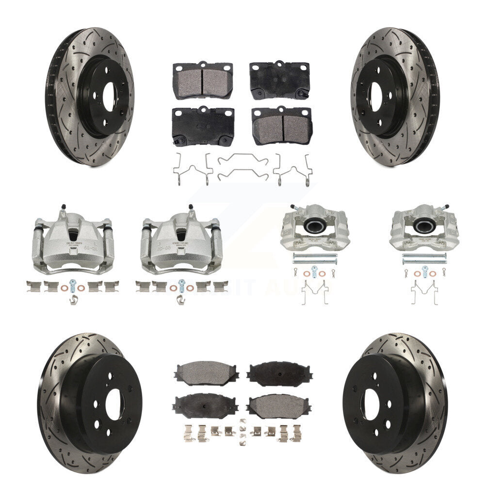 Kit de plaquettes en céramique pour étrier de frein avant et arrière, Rotor à fente (10 pièces) pour Lexus IS25