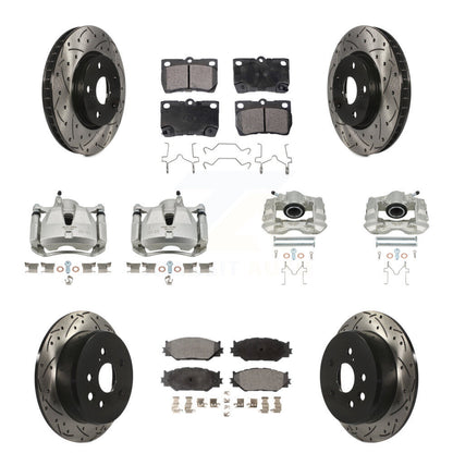 Kit de plaquettes en céramique pour étrier de frein avant et arrière, Rotor à fente (10 pièces) pour Lexus IS25