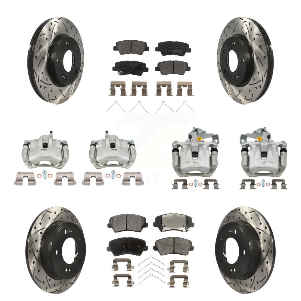 Kit de plaquettes semi-métalliques à rotor fendu pour étrier de frein avant et arrière (10 pièces) pour G