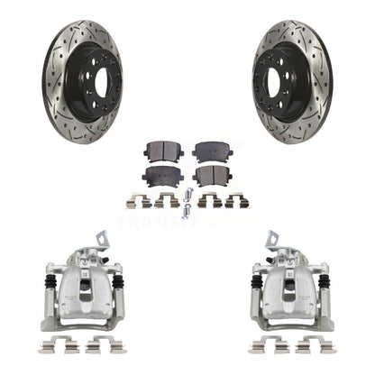 Kit de plaquettes semi-métalliques de Rotor de fente de foret d'étrier de manteau de frein arrière pour Volkswagen C