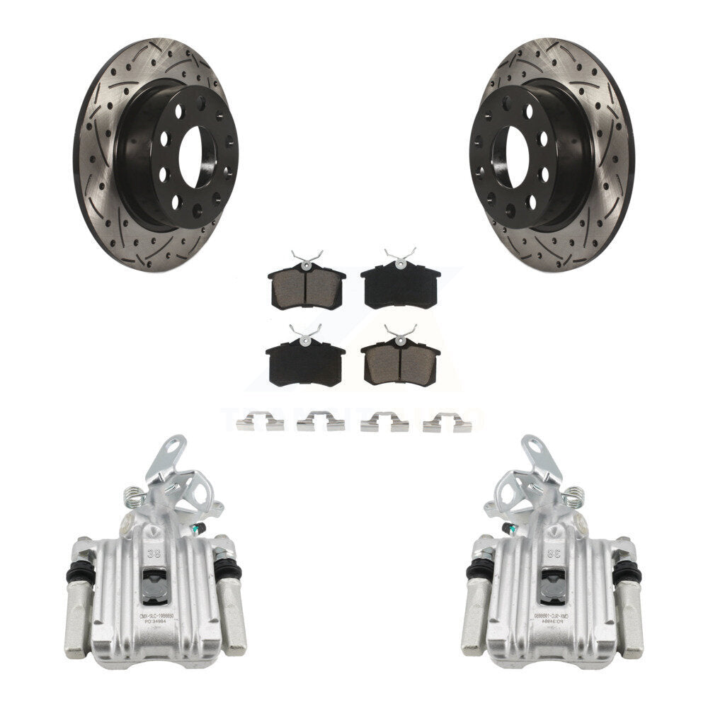 Kit de plaquettes en céramique pour étrier de frein arrière, Rotors à fentes, pour Volkswagen Jetta Beetl