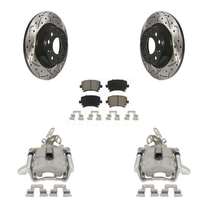 Kit de plaquettes en céramique pour étrier de frein arrière, Rotor à fente percé, pour Volkswagen GTI Audi A