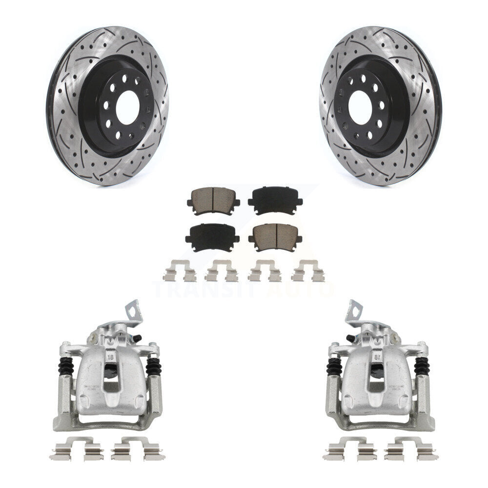 Kit de plaquettes en céramique pour étrier de frein arrière, Rotors fendus, pour Volkswagen Passat C