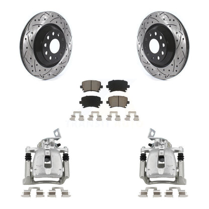 Kit de plaquettes en céramique pour étrier de frein arrière, Rotors fendus, pour Volkswagen Passat C