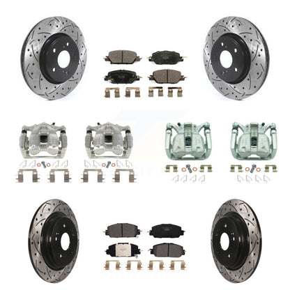 Kit de plaquettes en céramique pour étriers de frein avant et arrière, Rotors à fentes (10 pièces) pour Honda CR-