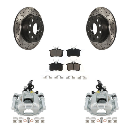 Kit de plaquettes en céramique de Rotor de fente de foret d'étrier enduit de frein arrière pour Volkswagen Beetl