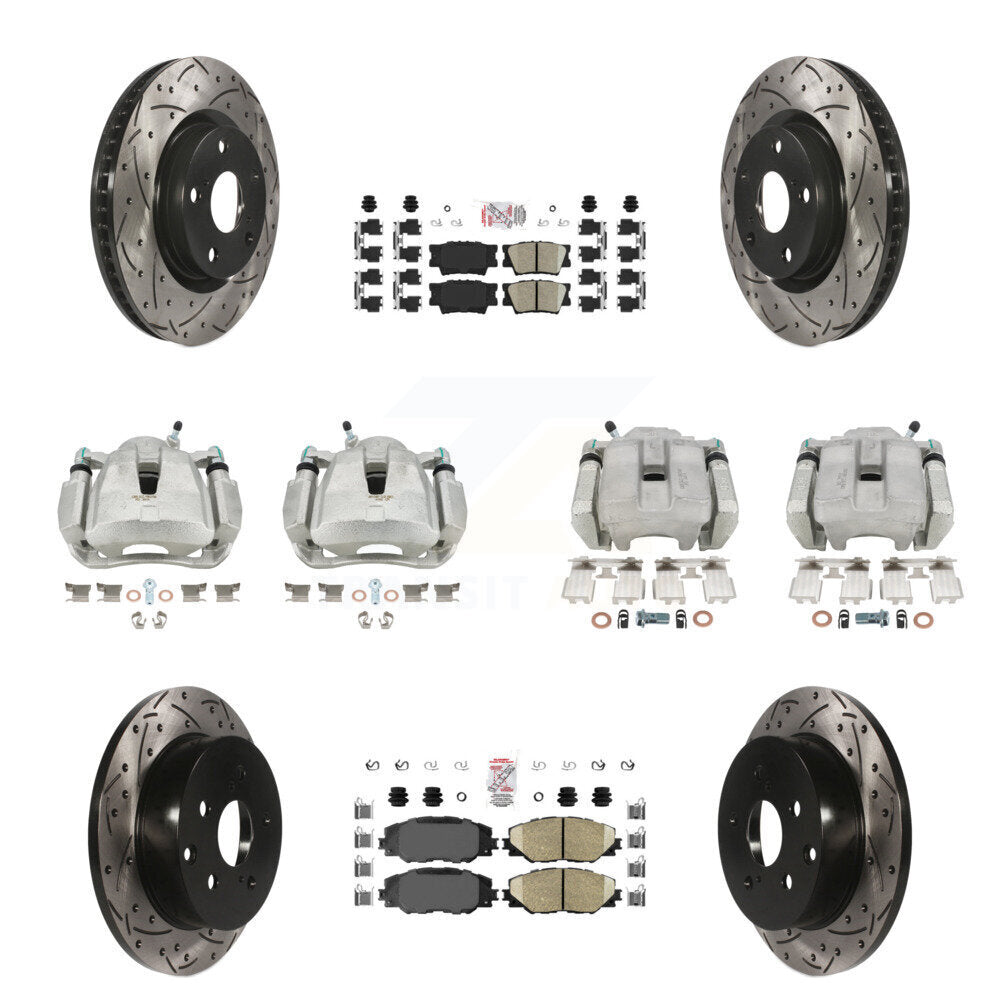 Kit de plaquettes en céramique de Rotor de fente d'étrier de frein avant et arrière (10 pièces) pour Toyota RAV