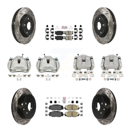 Kit de plaquettes en céramique de Rotor de fente d'étrier de frein avant et arrière (10 pièces) pour Toyota RAV