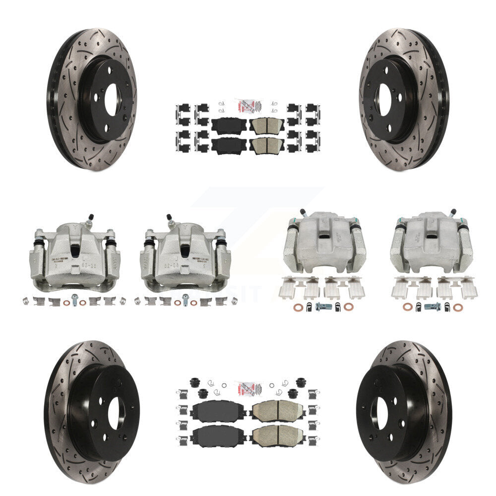 Kit de plaquettes en céramique de Rotor de fente d'étrier de frein avant et arrière (10 pièces) pour Toyota RAV