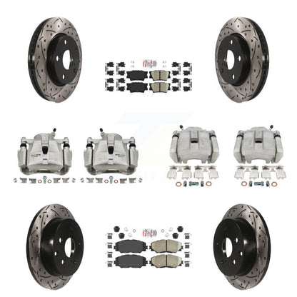 Kit de plaquettes en céramique de Rotor de fente d'étrier de frein avant et arrière (10 pièces) pour Toyota RAV