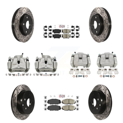 Kit de plaquettes en céramique de Rotor de fente d'étrier de frein avant et arrière (10 pièces) pour Toyota RAV