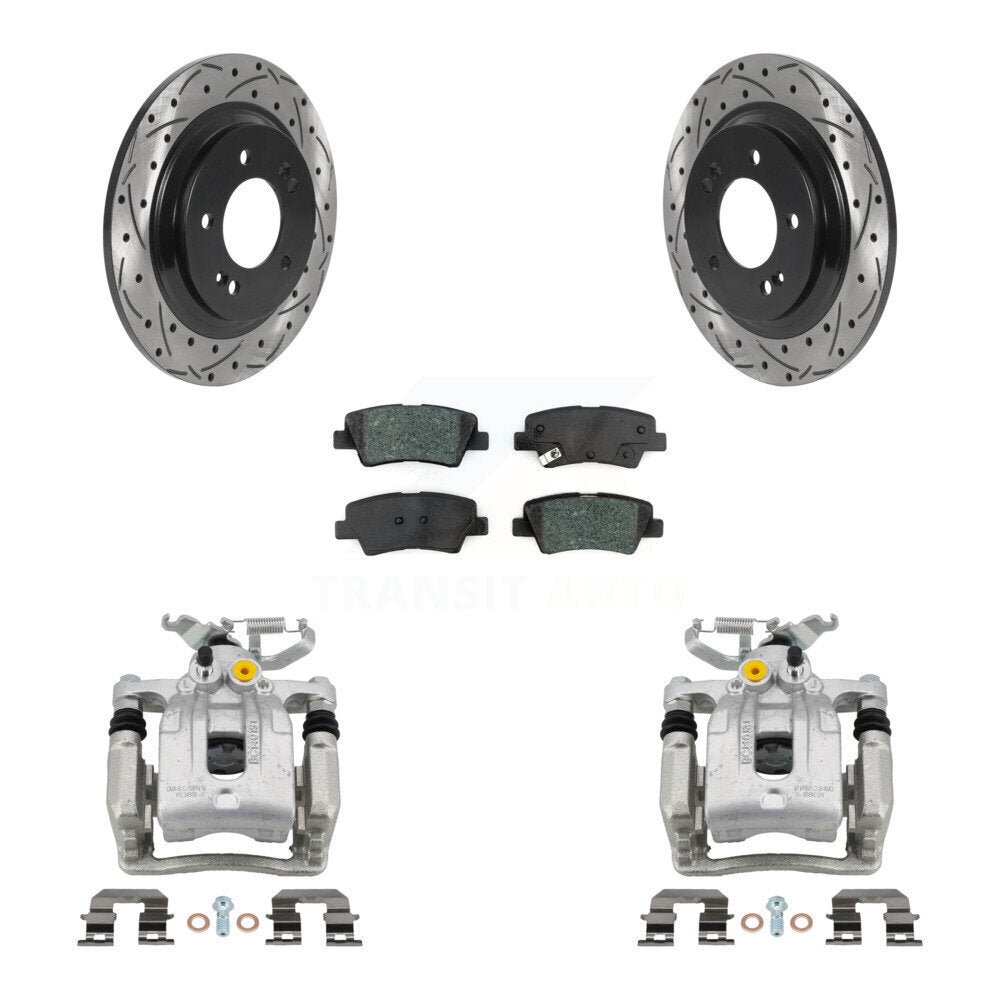 Kit de plaquettes semi-métalliques pour étrier de frein arrière, Rotors à fentes, pour Hyundai Ioniq Ki