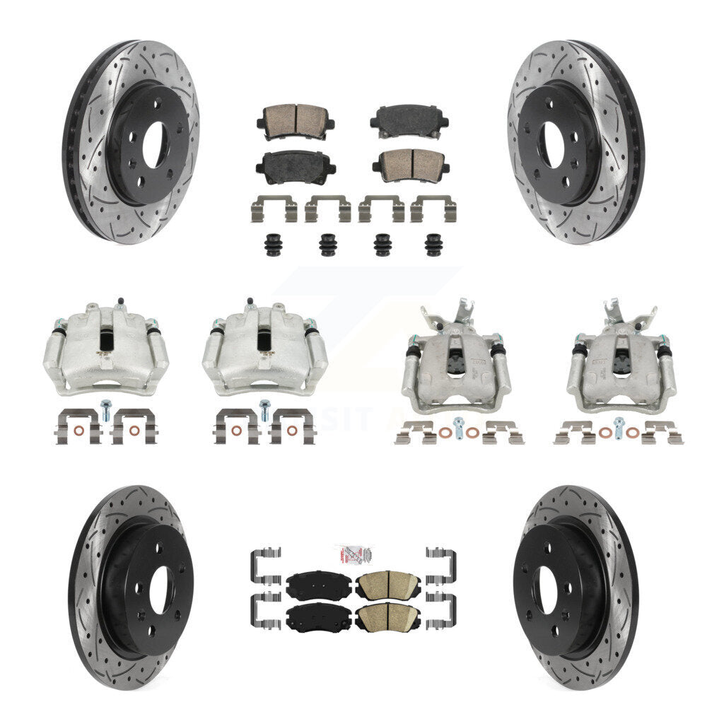 Kit de plaquettes en céramique pour étrier de frein avant et arrière, Rotor à fente percé (10 pièces) pour Chevrole