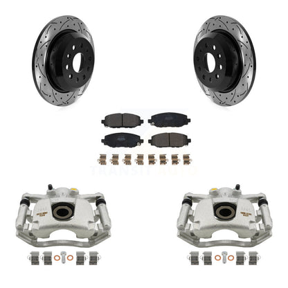 Kit de plaquettes semi-métalliques de Rotor de fente d'étrier de manteau de frein arrière pour Jeep Wrangle