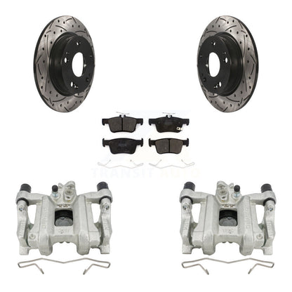 Kit de plaquettes semi-métalliques de Rotor de fente de foret d'étrier enduit de frein arrière pour Honda Civi