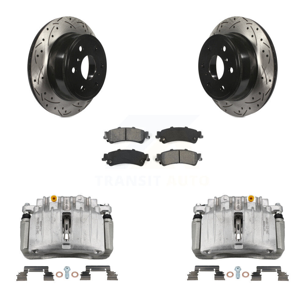 Étrier de frein à disque arrière, rotor fendu percé et kit de plaquettes semi-métalliques pour frein à disque arrière
