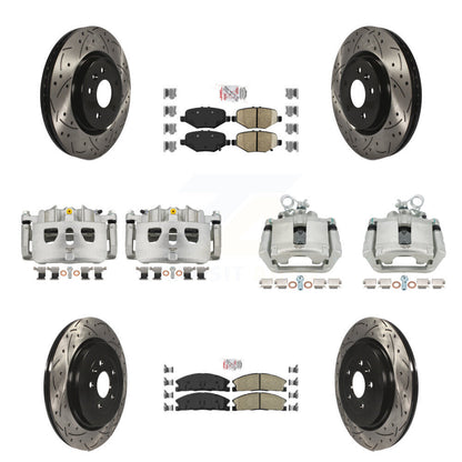 Kit de plaquettes en céramique pour étrier de frein avant et arrière, fente de perçage, Rotor, pour Ford Explore
