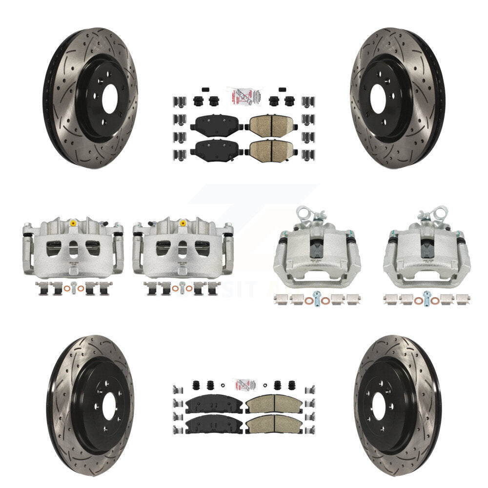 Étrier de frein avant et arrière, Rotors à fente, Kit de plaquettes Ameribrakes pour Ford Explorer