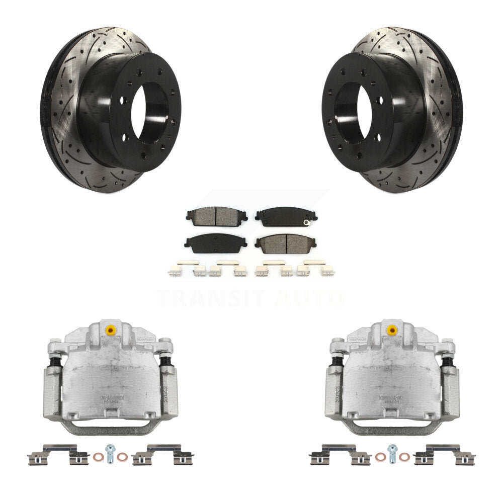 Étrier de frein à disque arrière, rotor fendu percé et kit de plaquettes semi-métalliques pour frein à disque arrière