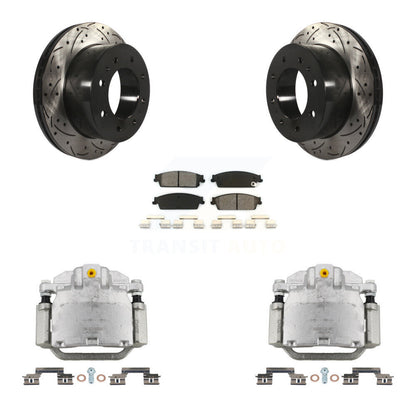 Étrier de frein à disque arrière, rotor fendu percé et kit de plaquettes semi-métalliques pour frein à disque arrière