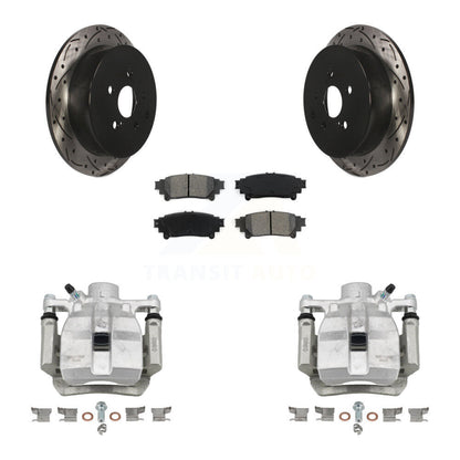 Kit de plaquettes semi-métalliques de Rotor de fente de foret d'étrier de manteau de frein arrière pour Toyota Sienn