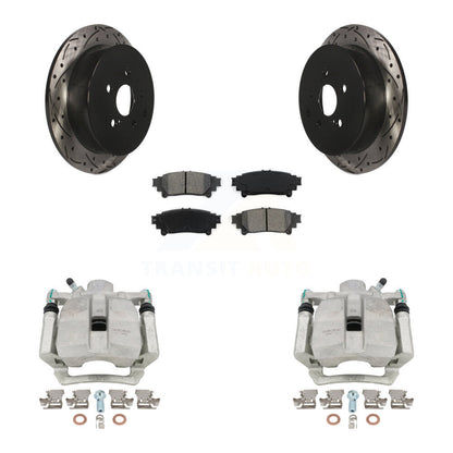Kit de plaquettes semi-métalliques de Rotor de fente de foret d'étrier de manteau de frein arrière pour Toyota Sienn