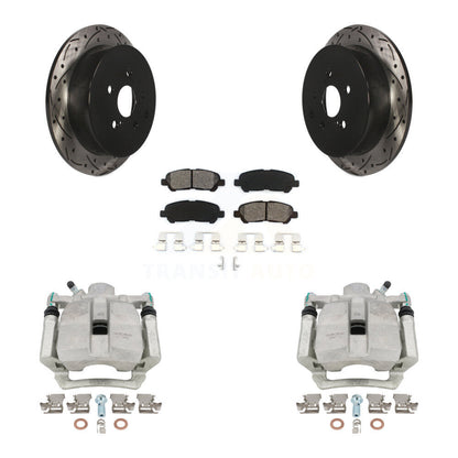 Kit de plaquettes semi-métalliques de Rotors de fente de foret d'étrier de frein arrière pour Toyota Highlande