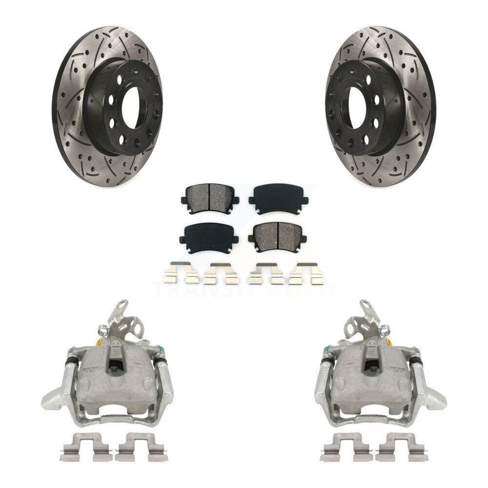 Étrier de frein arrière, Rotor à fente percé, Kit de plaquettes semi-métalliques pour Volkswagen Jett