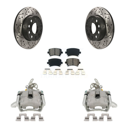 Étrier de frein arrière, Rotor à fente percé, Kit de plaquettes semi-métalliques pour Volkswagen Jett