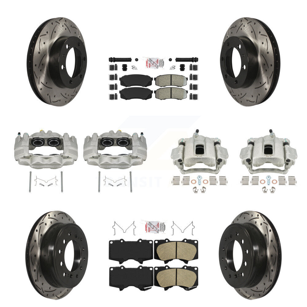 Étrier enduit de frein à disque avant et arrière, perceuse à Rotor fendu, Kit de plaquettes Ameribrakes pour