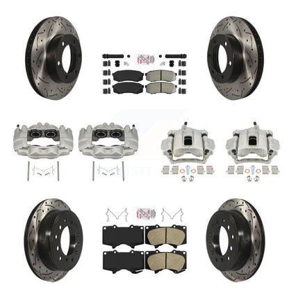 Étrier enduit de frein à disque avant et arrière, perceuse à Rotor fendu, Kit de plaquettes Ameribrakes pour