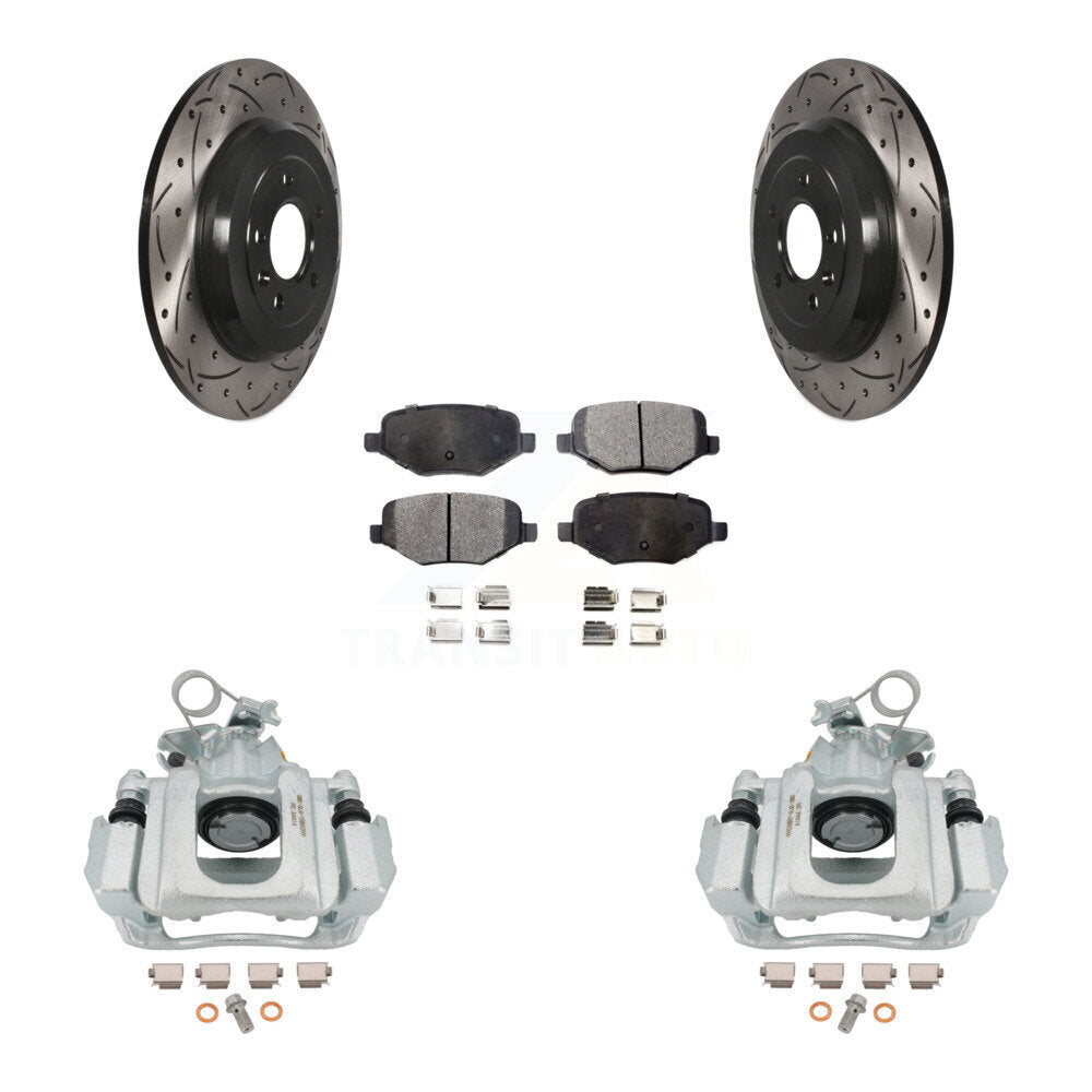 Kit de plaquettes semi-métalliques pour étrier de frein arrière, Rotors à fentes, pour Ford Edge Lincol