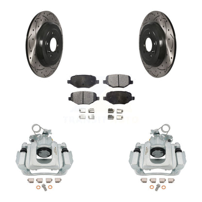 Kit de plaquettes semi-métalliques pour étrier de frein arrière, Rotors à fentes, pour Ford Edge Lincol