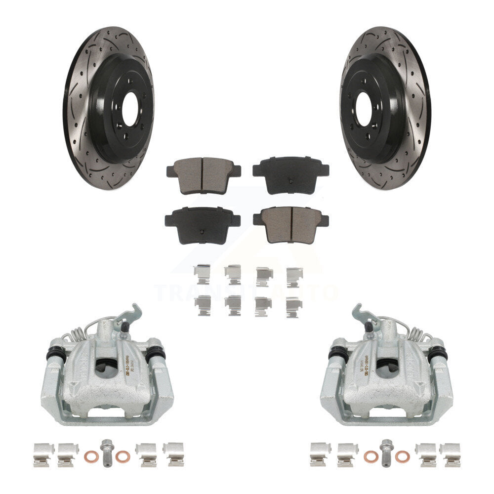 Kit de plaquettes en céramique de Rotor de fente de foret d'étrier de frein arrière pour Ford cinq cents Tauru