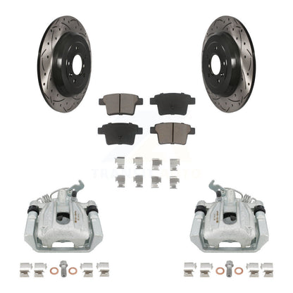Kit de plaquettes en céramique de Rotor de fente de foret d'étrier de frein arrière pour Ford cinq cents Tauru