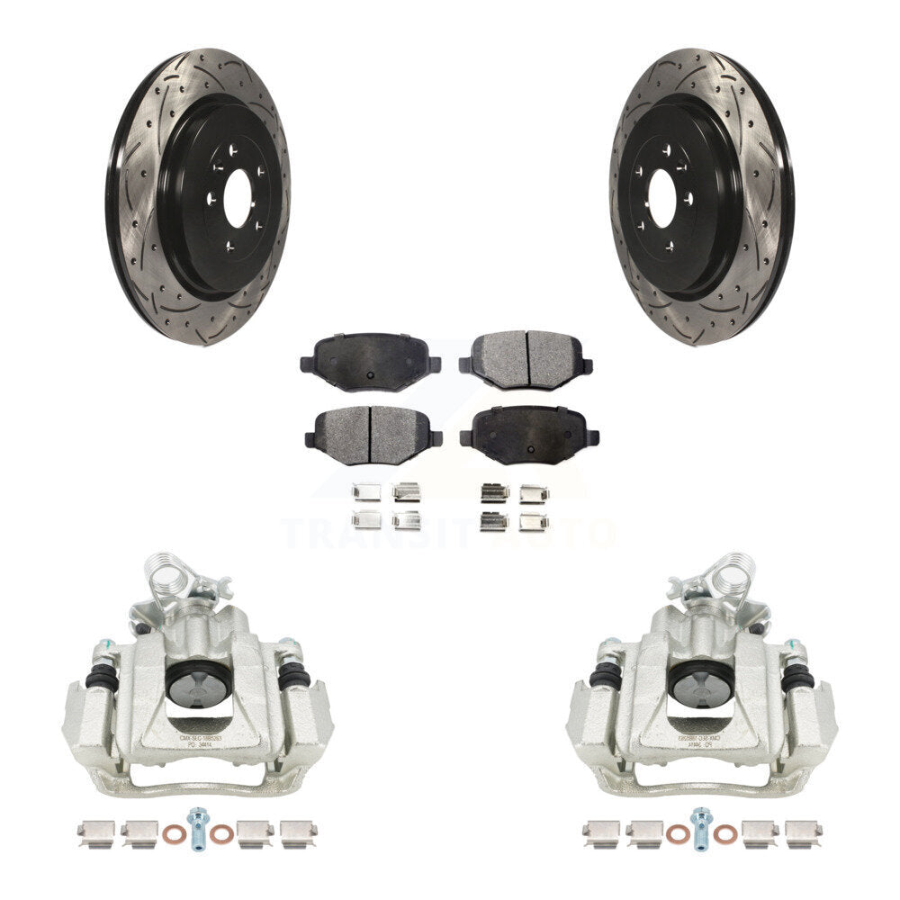 Kit de plaquettes semi-métalliques pour étrier de frein arrière, Rotors à fentes, pour Ford Flex Lincol