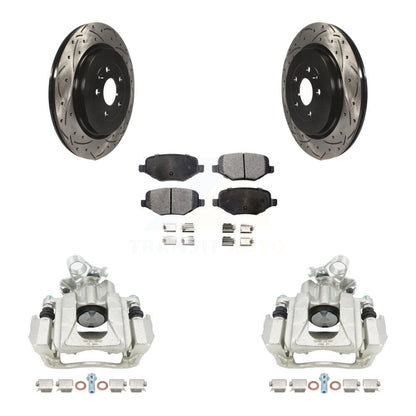 Kit de plaquettes semi-métalliques pour étrier de frein arrière, Rotors à fentes, pour Ford Flex Lincol