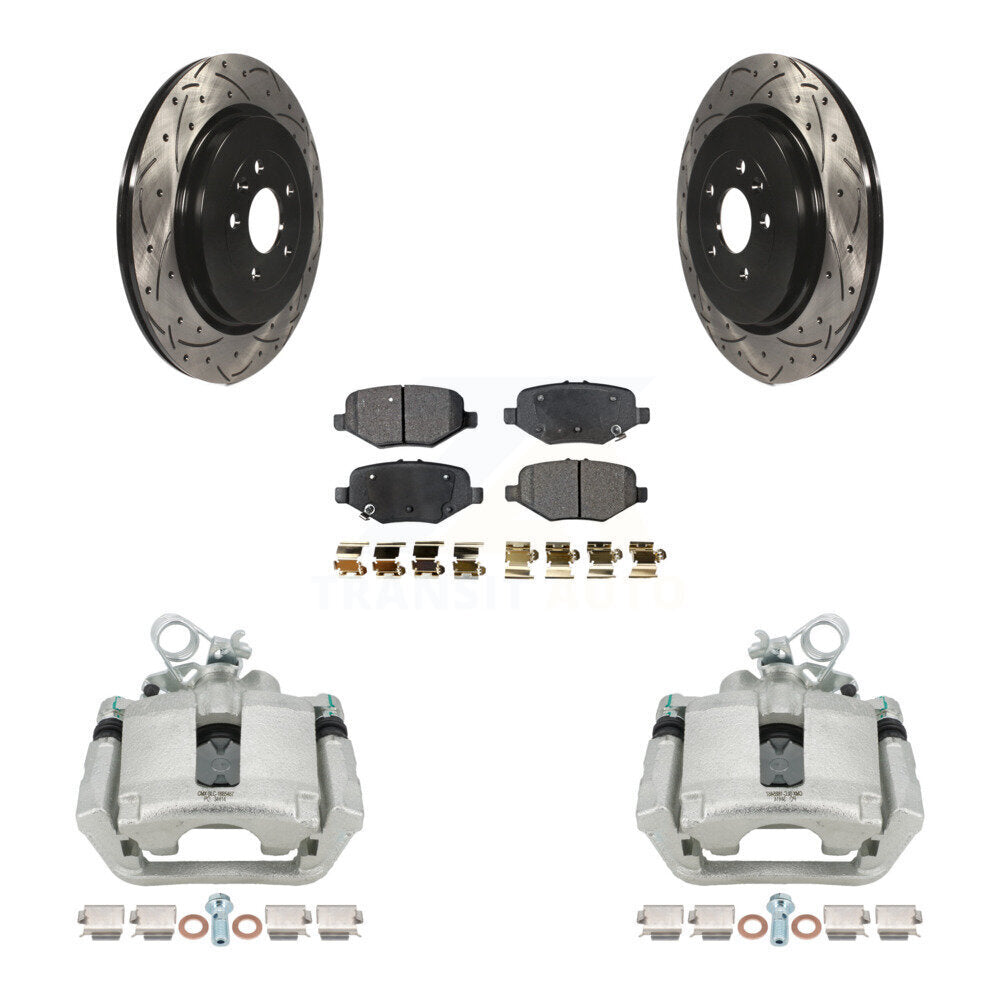 Kit de plaquettes en céramique pour étrier de frein arrière, fente de perçage, Rotor, pour Ford Explorer Flex Seda