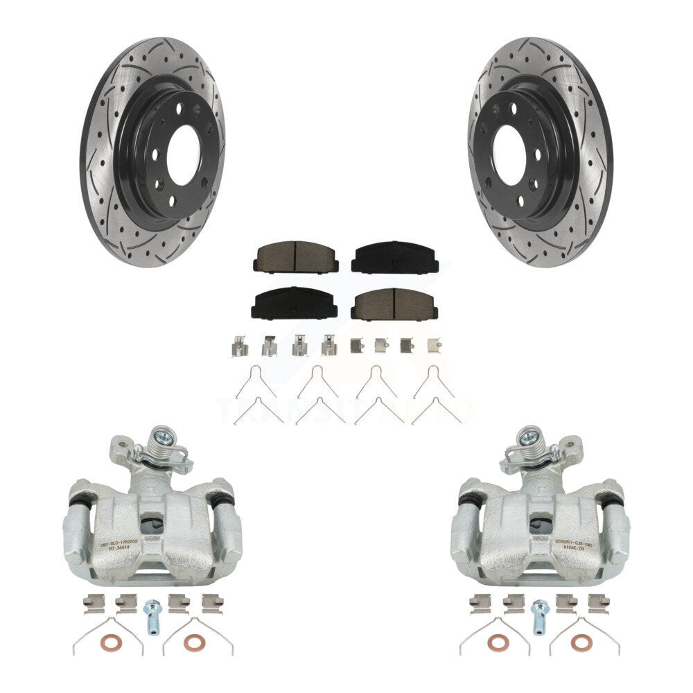 Kit de plaquettes en céramique de Rotor de fente de foret d'étrier enduit de frein arrière pour Mazda 2003-2005