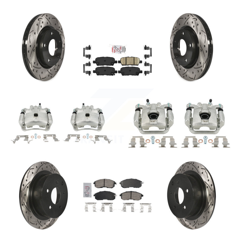 Kit de plaquettes en céramique pour Nissan Sentr, manteau d'étrier de frein avant et arrière, fente de perçage, Rotor