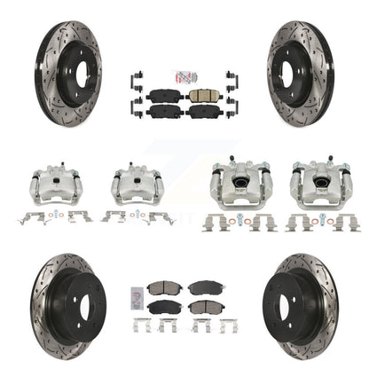 Kit de plaquettes en céramique pour Nissan Sentr, manteau d'étrier de frein avant et arrière, fente de perçage, Rotor