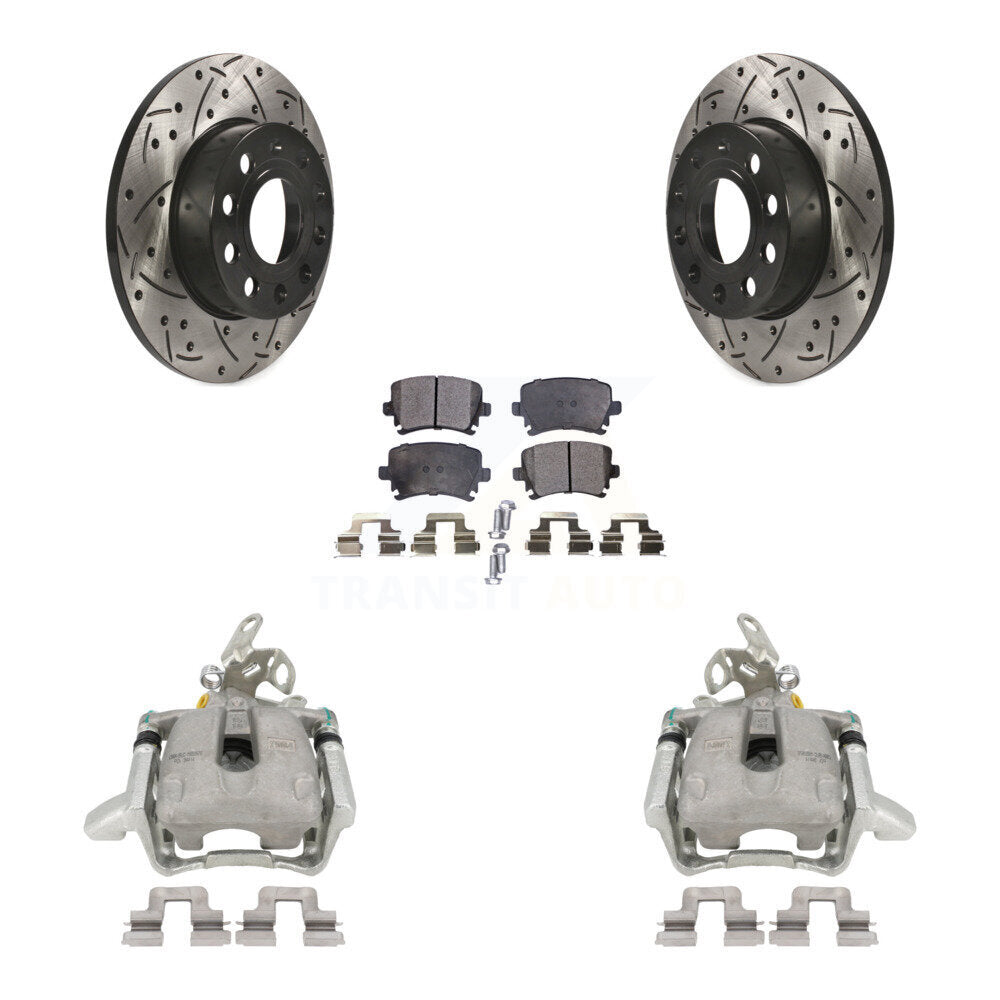 Étrier de frein arrière, Rotor à fente percé, Kit de plaquettes semi-métalliques pour Volkswagen Jett