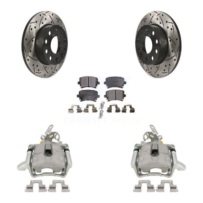 Étrier de frein arrière, Rotor à fente percé, Kit de plaquettes semi-métalliques pour Volkswagen Jett