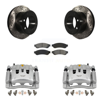 Kit de plaquettes semi-métalliques pour étrier de frein arrière, Rotor à fente percé, pour Ford F-250 Supe
